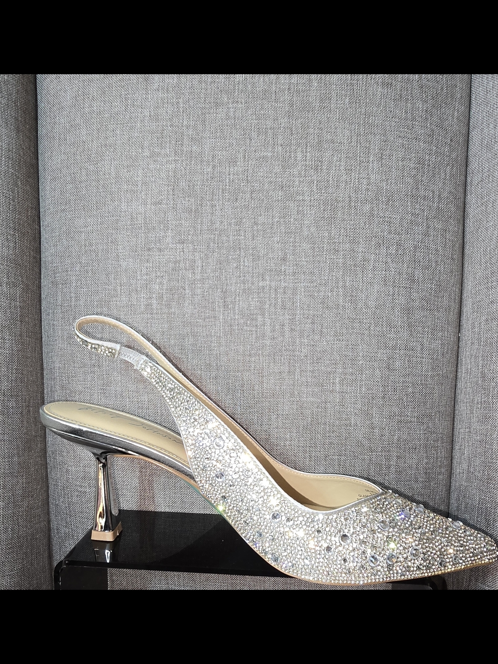 Betsey Johnson Silver Crystal Slingback Pumps (Wide Width) - Picture 5 of 16